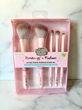 Pusheen Creme Shop Pretty Finish Makeup Brush Set Limited Edition 5pc New